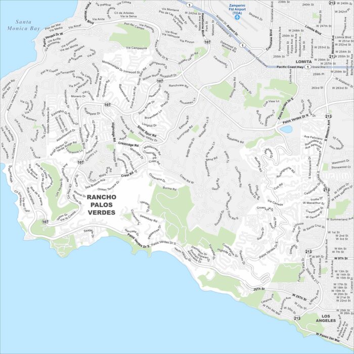Rancho Palos Verdes Map California