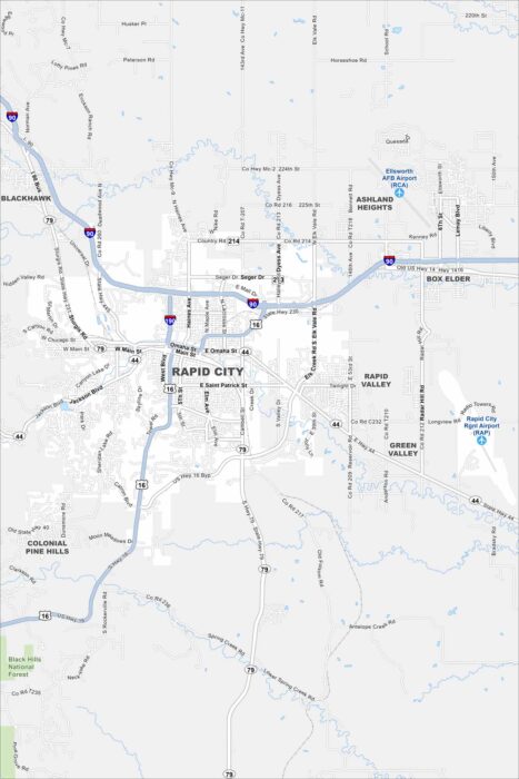 Rapid City Map South Dakota
