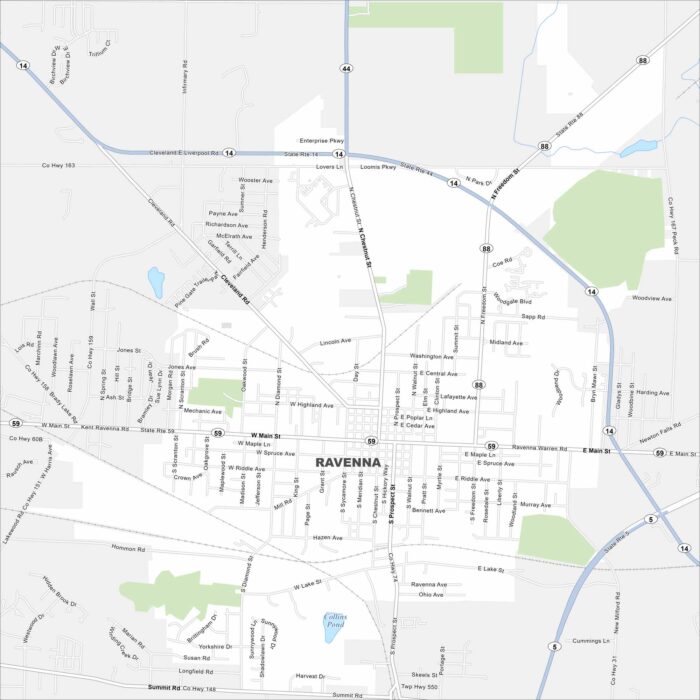Ravenna Map Ohio