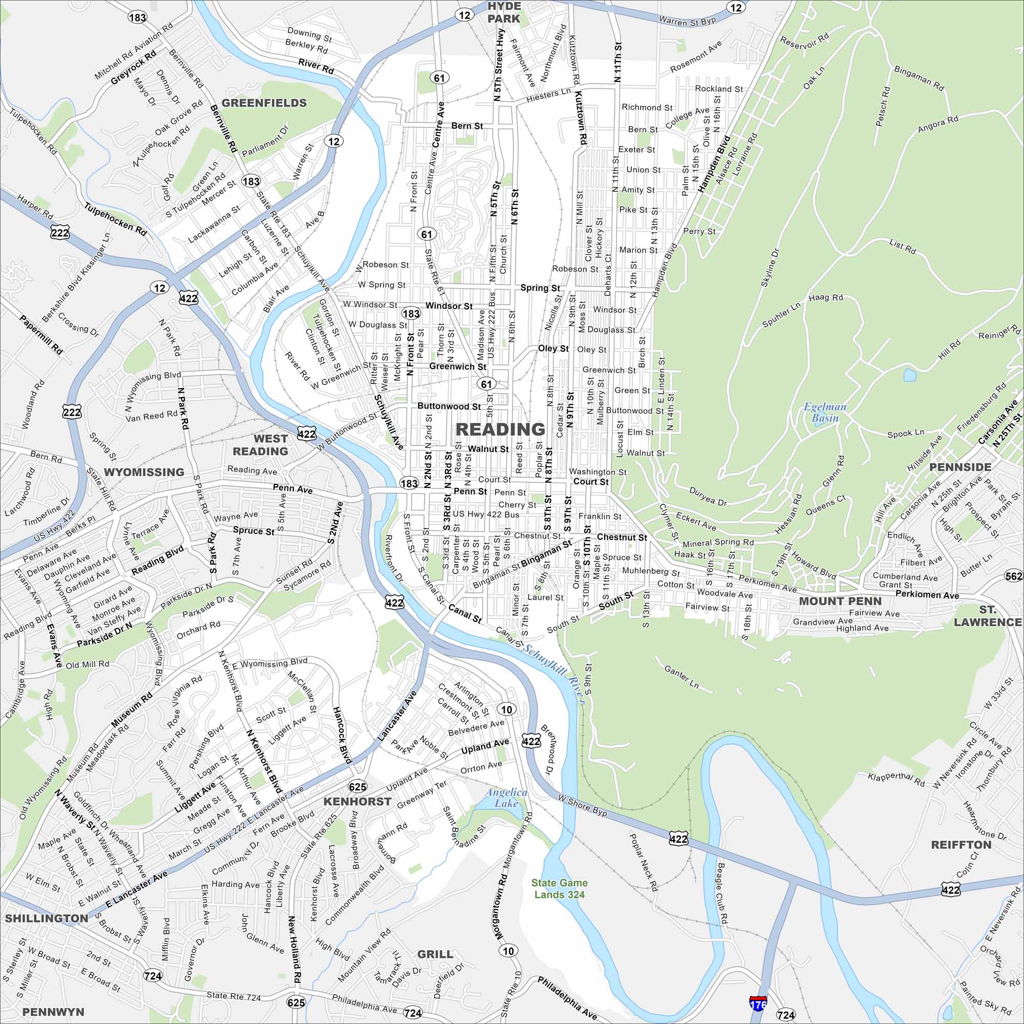 Reading Map Pennsylvania