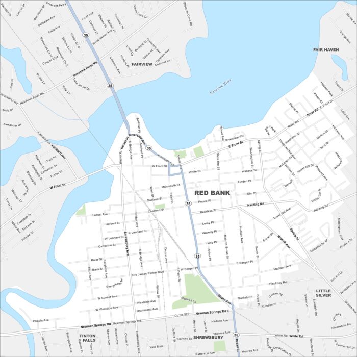 Red Bank Borough Map New Jersey