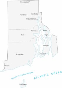 Rhode Island Counties Cities Map