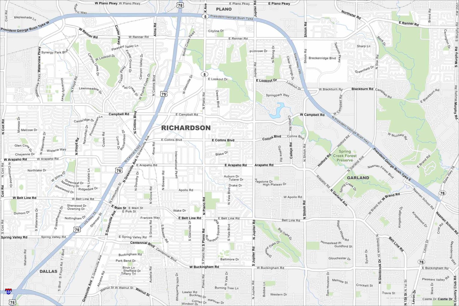 Map of Richardson, Texas - US Maps