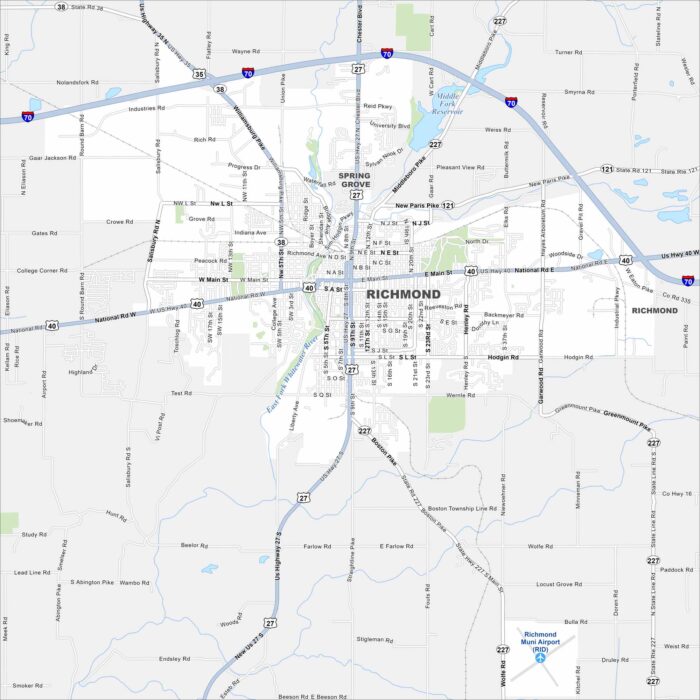 Richmond Map Indiana