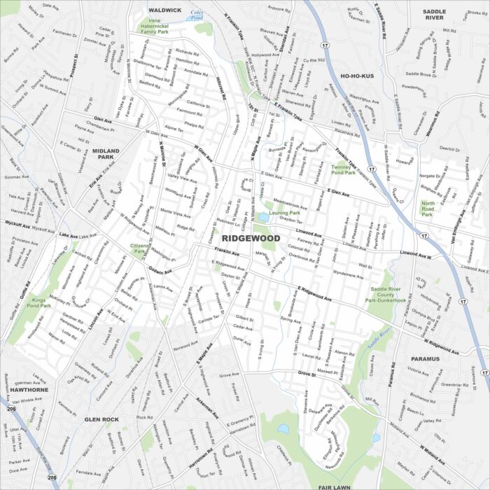 Ridgewood Map New Jersey