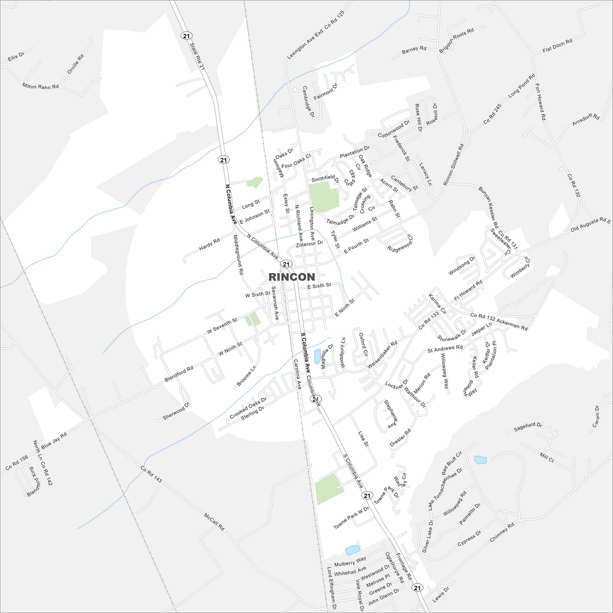 Rincon Map Georgia
