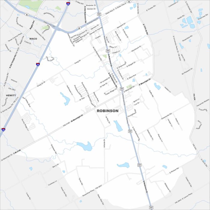 Robinson Map Texas