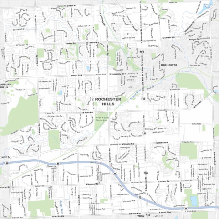 Rochester Hills Map Michigan