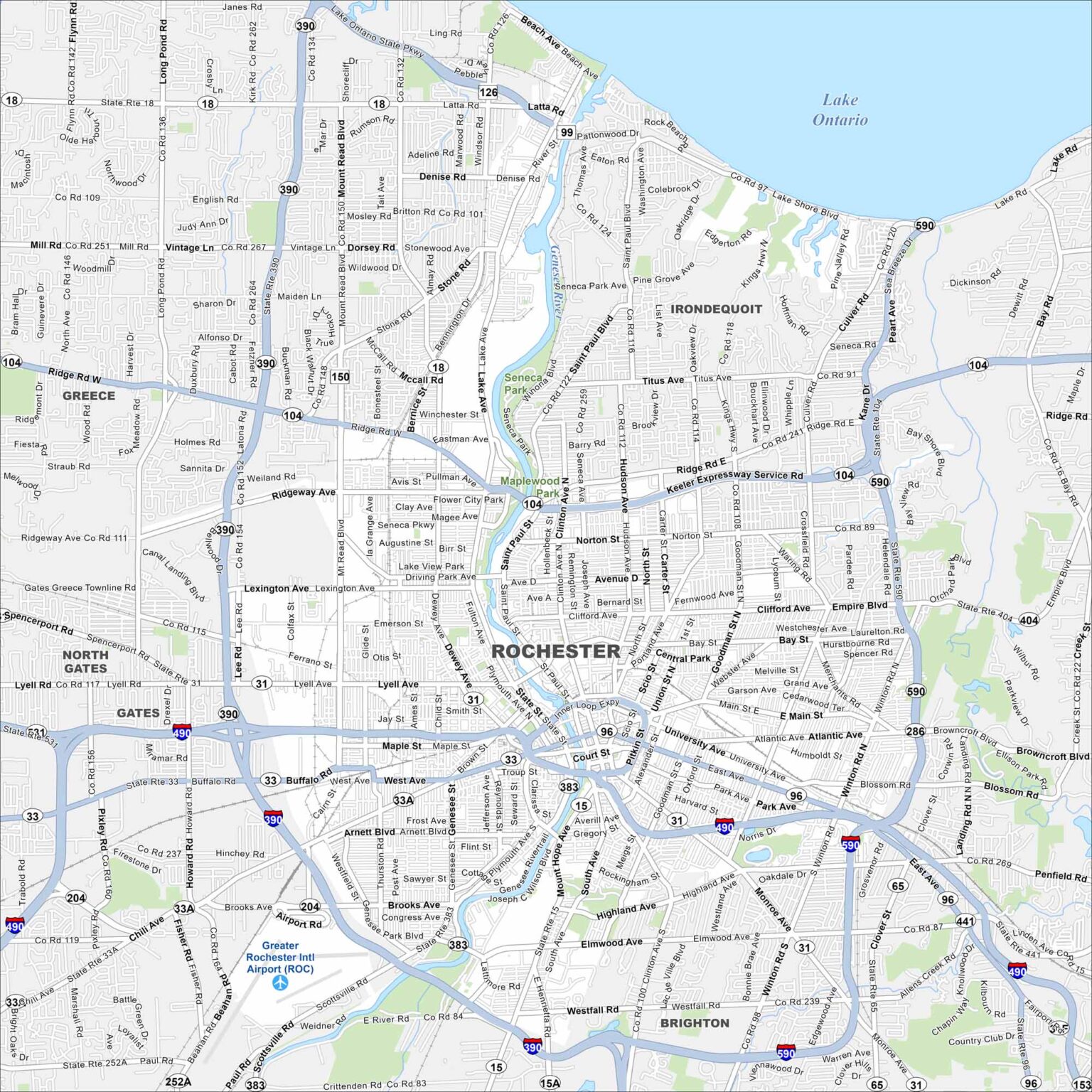 Map of Rochester, New York - US Maps