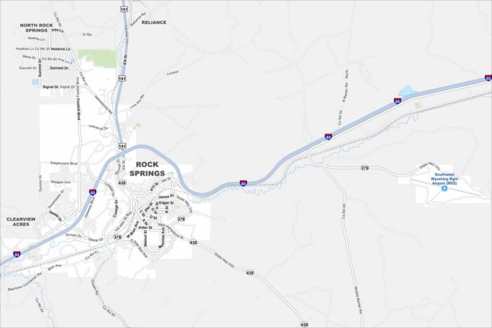 Rock Springs Map Wyoming