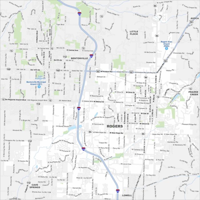 Rogers Map Arkansas