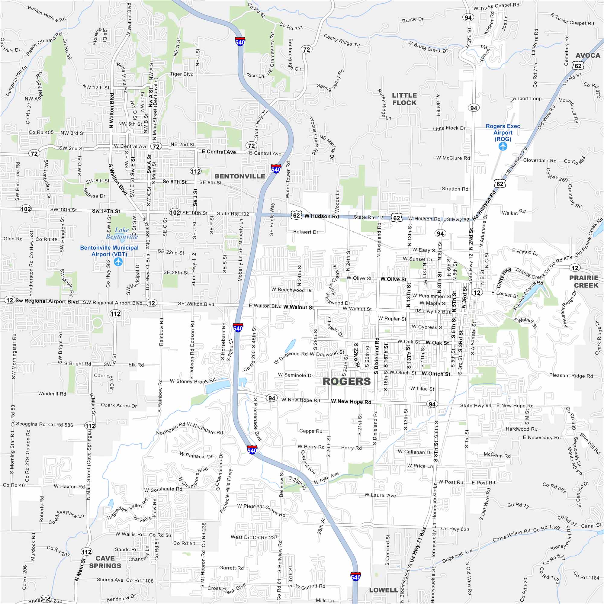 Rogers Map Arkansas