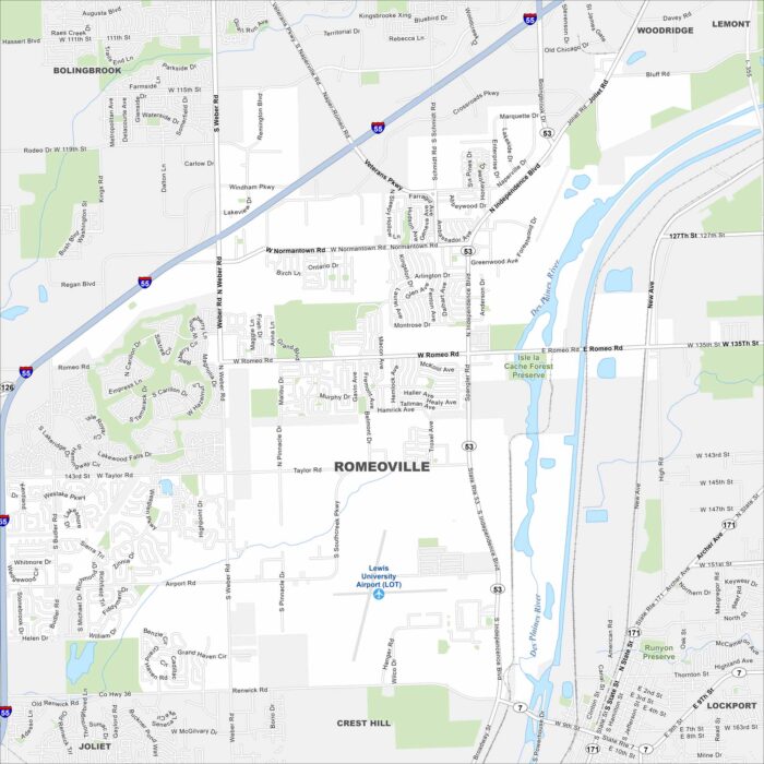 Romeoville Map Illinois