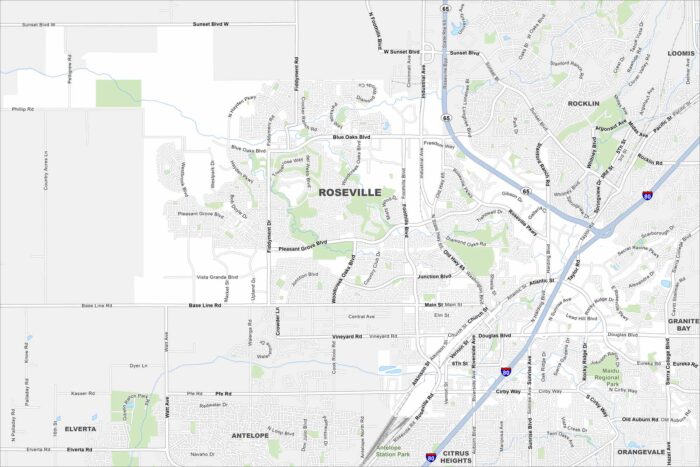 Roseville Map California