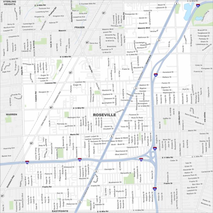 Roseville Map Michigan