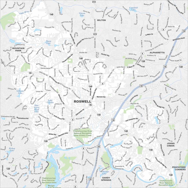 Rodwell Map Map of Roswell, Georgia - US Maps