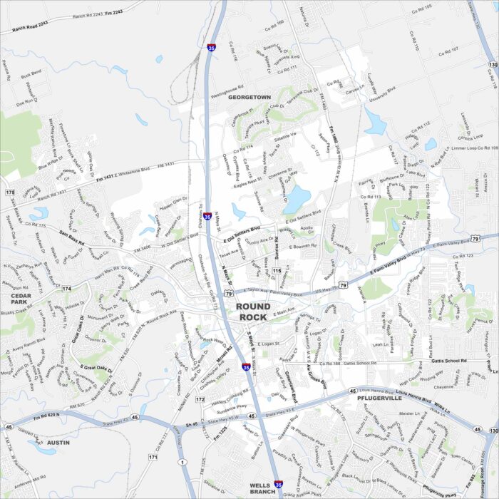 Round Rock Map Texas