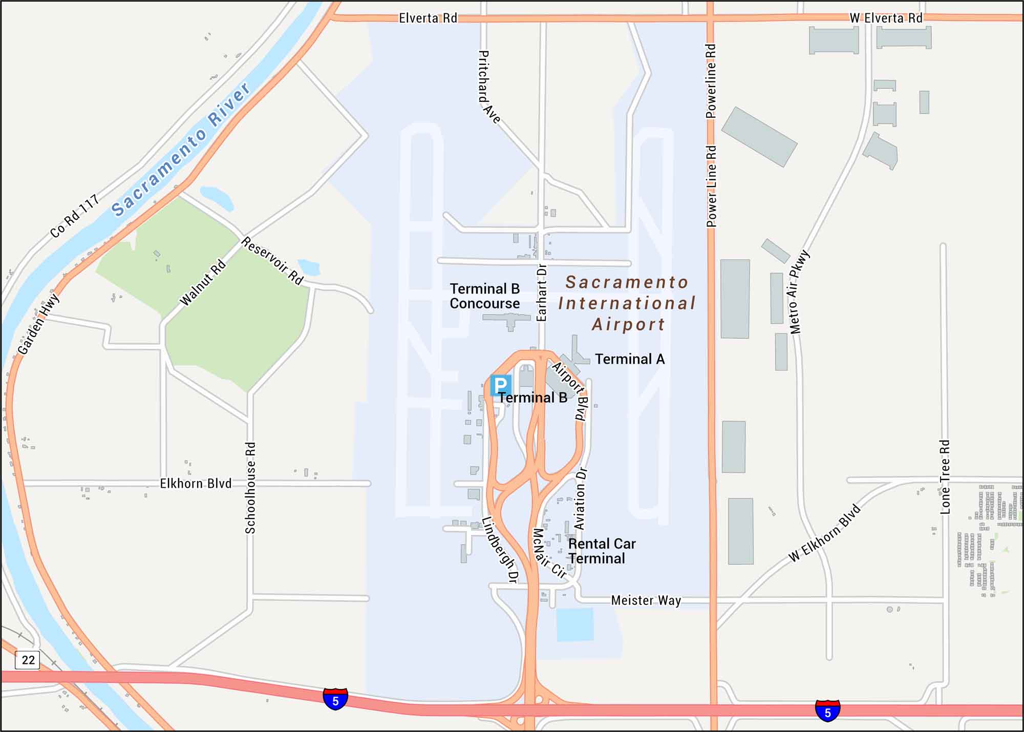 Sacramento International Airport Map