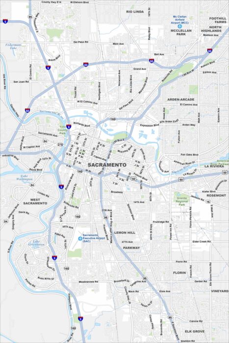Sacramento Map California