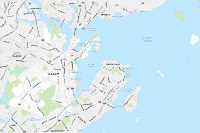 Salem Map Massachusetts