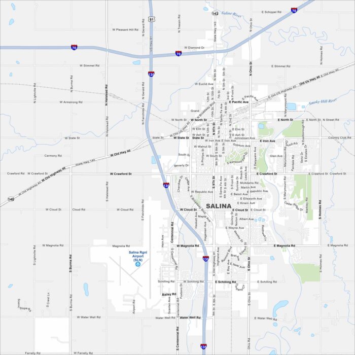 Salina Map Kansas