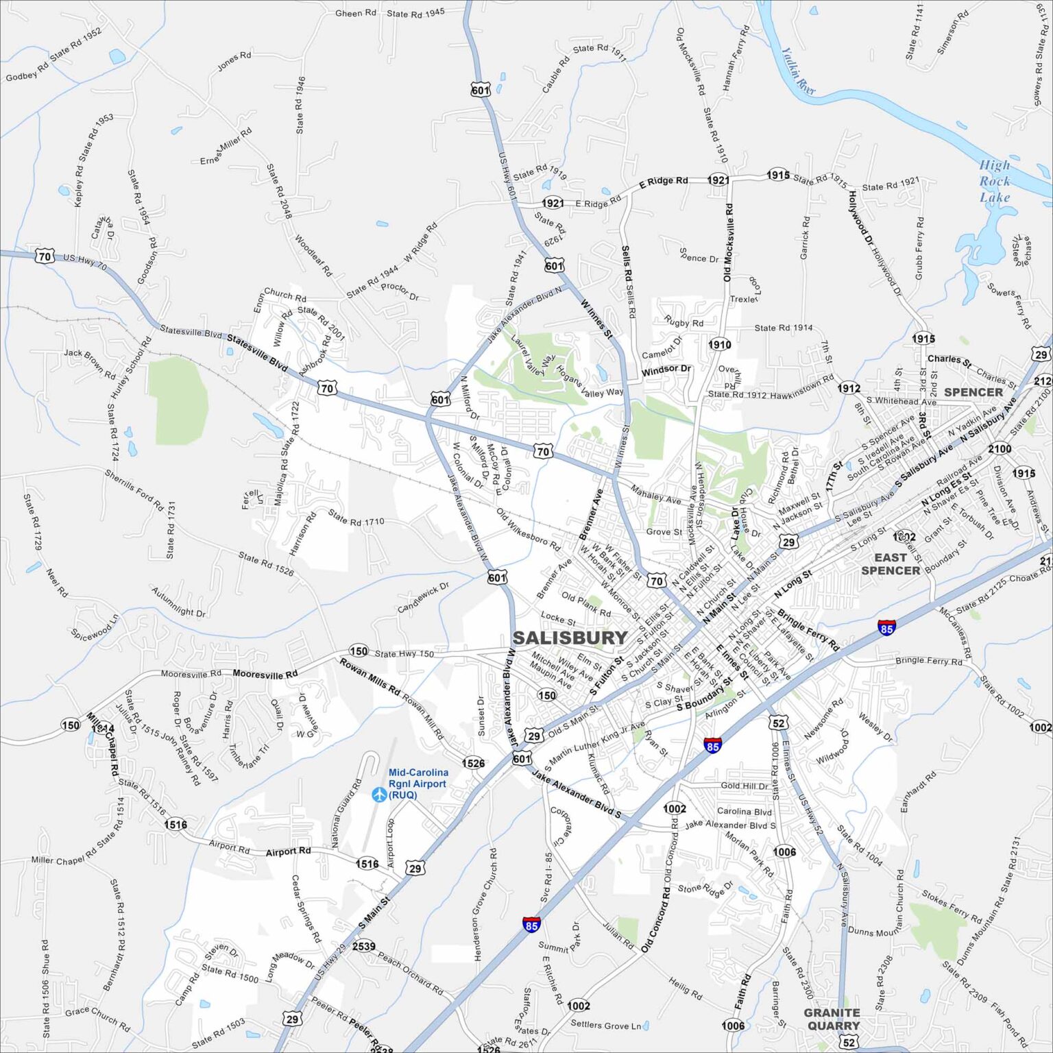 Map of Salisbury, North Carolina - US Maps