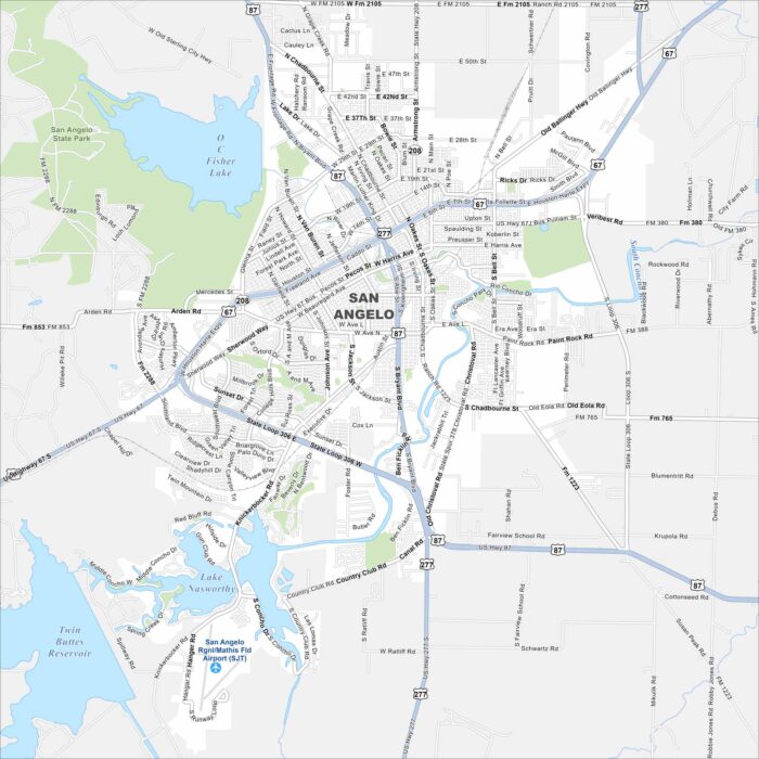 San Angelo Map Texas