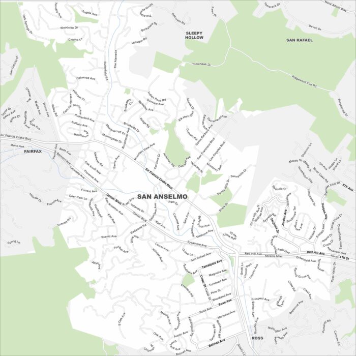 San Anselmo Map California
