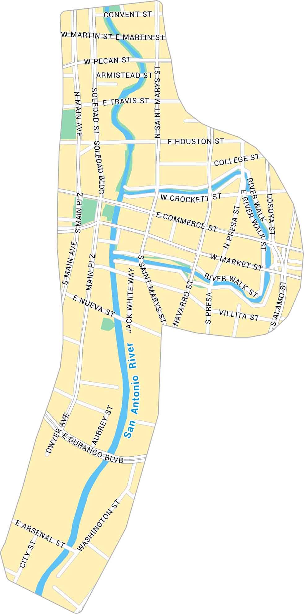 San Antonio River Walk Map