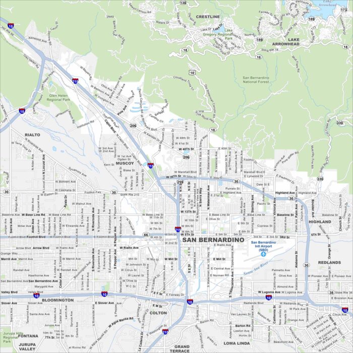 San Bernardino Map California