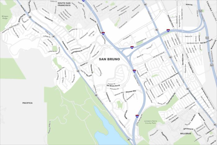 San Bruno Map California
