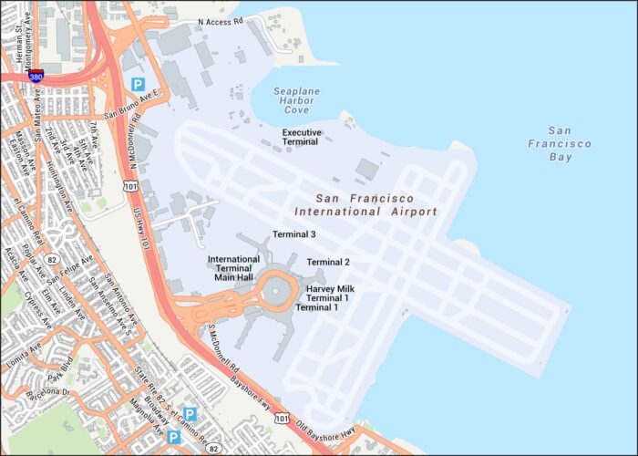 San Francisco International Airport Map