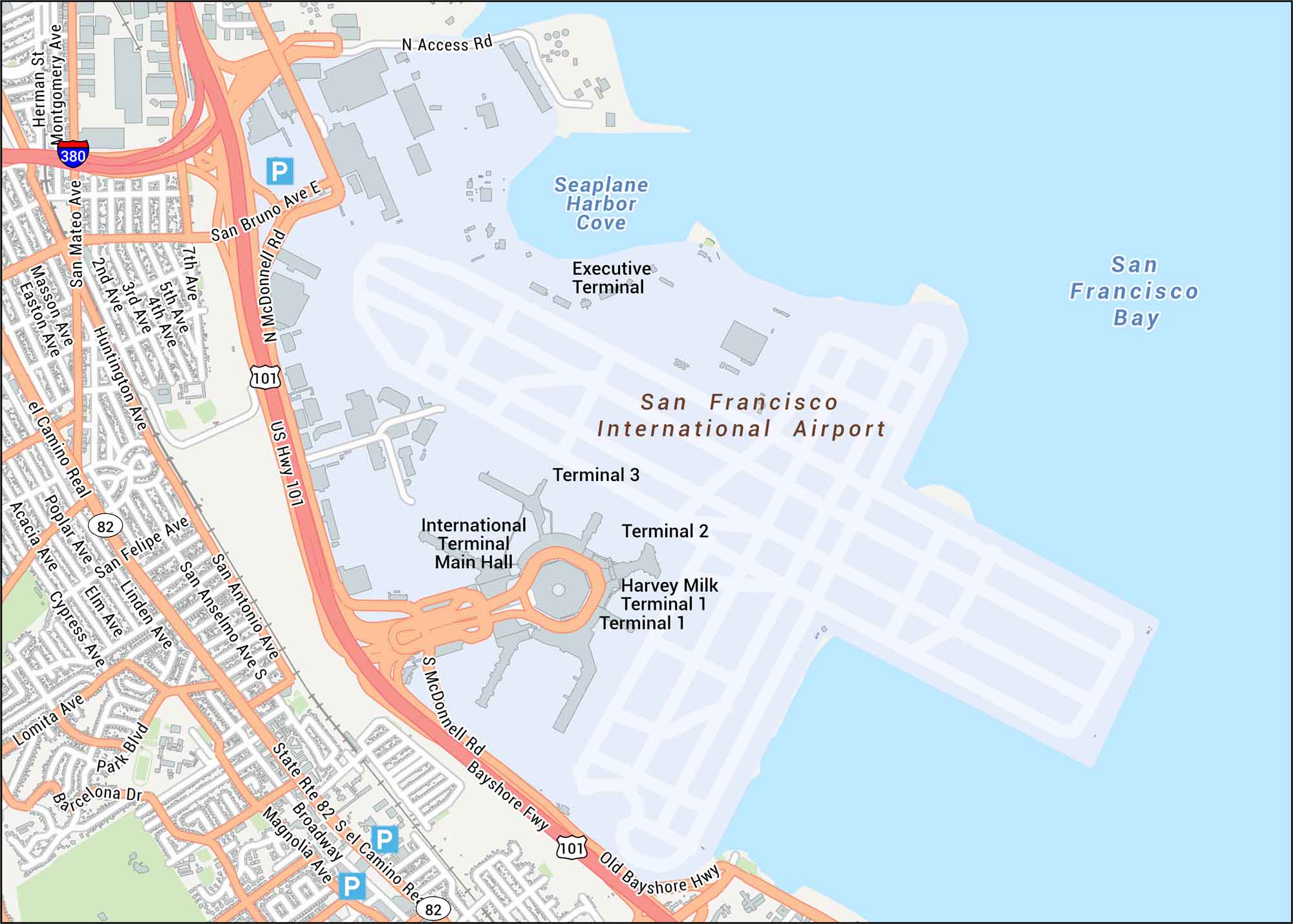San Francisco International Airport Map