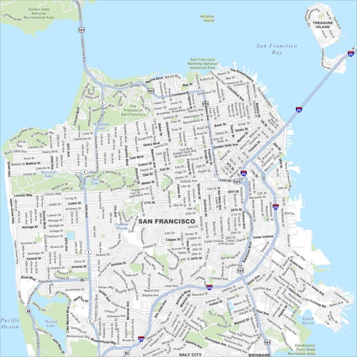 San Francisco Map California