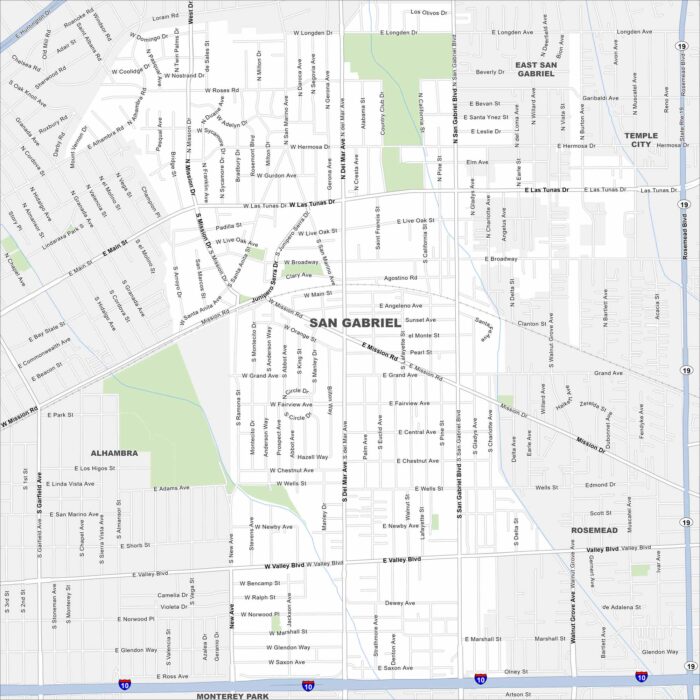 San Gabriel Map California