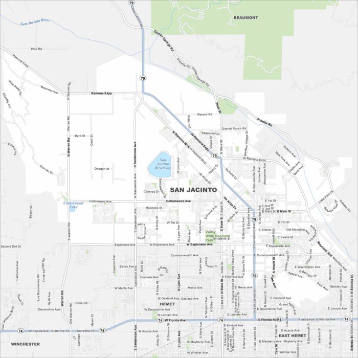 San Jacinto Map California