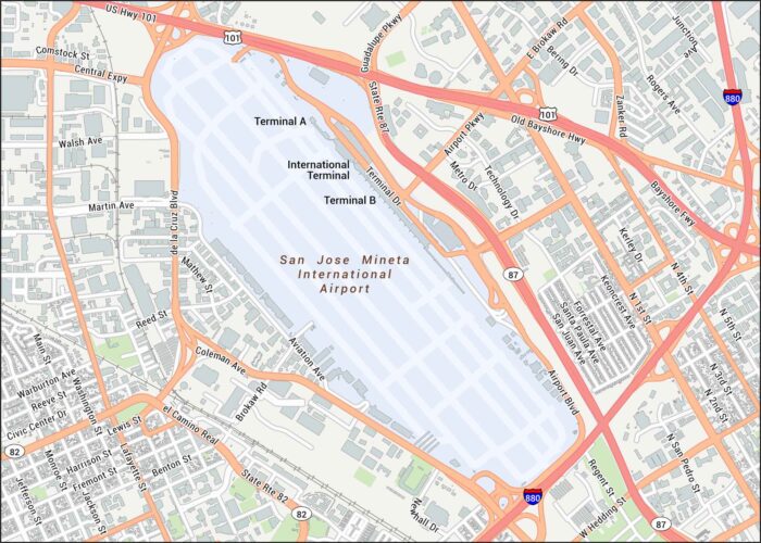 San Jose International Airport Map