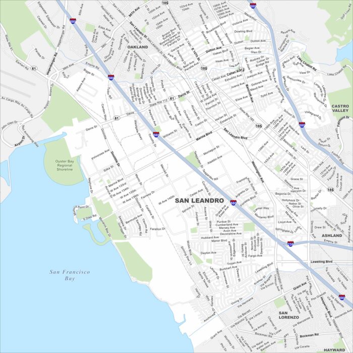 San Leandro Map California