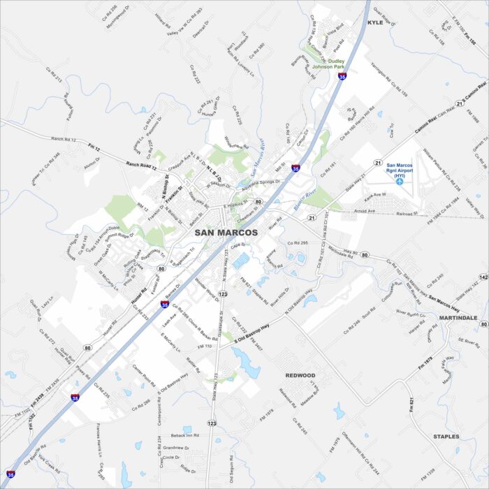 San Marcos Map Texas