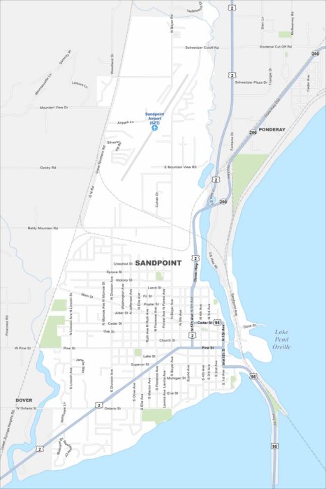 Sandpoint Map Idaho
