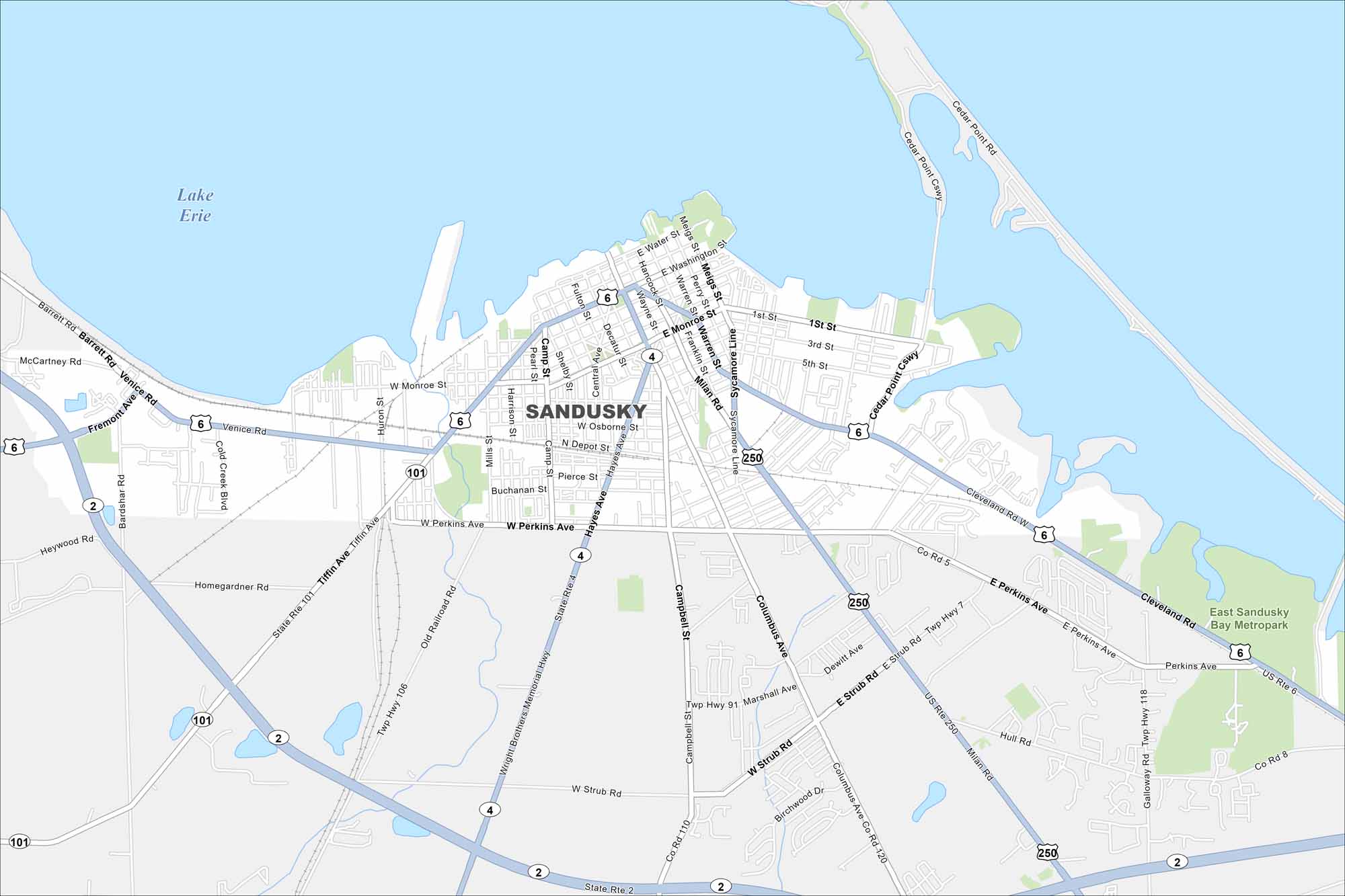 Sandusky Map Ohio