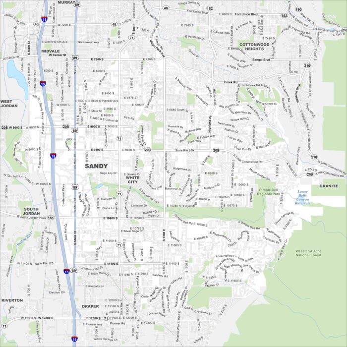 Sandy Map Utah