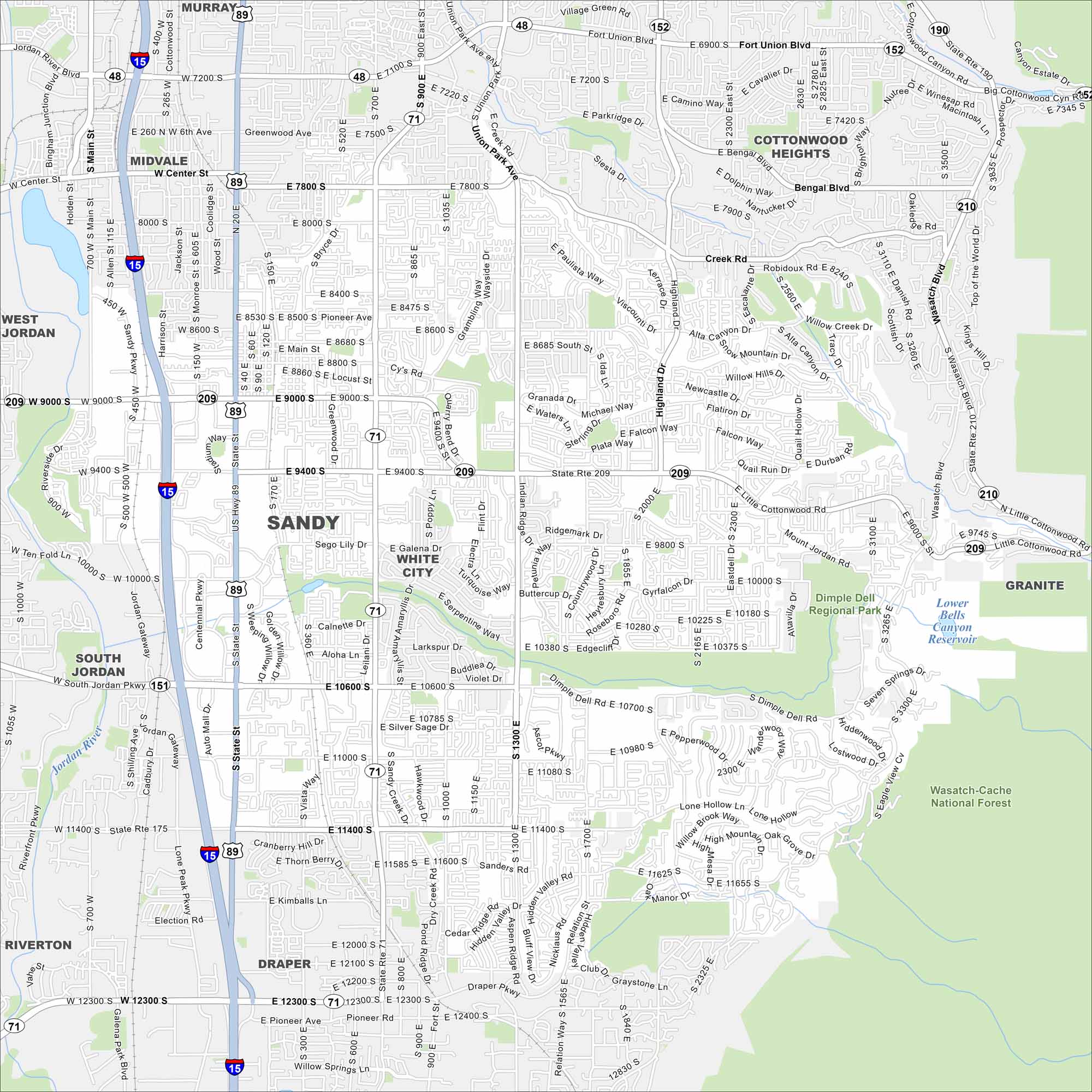 Sandy Map Utah