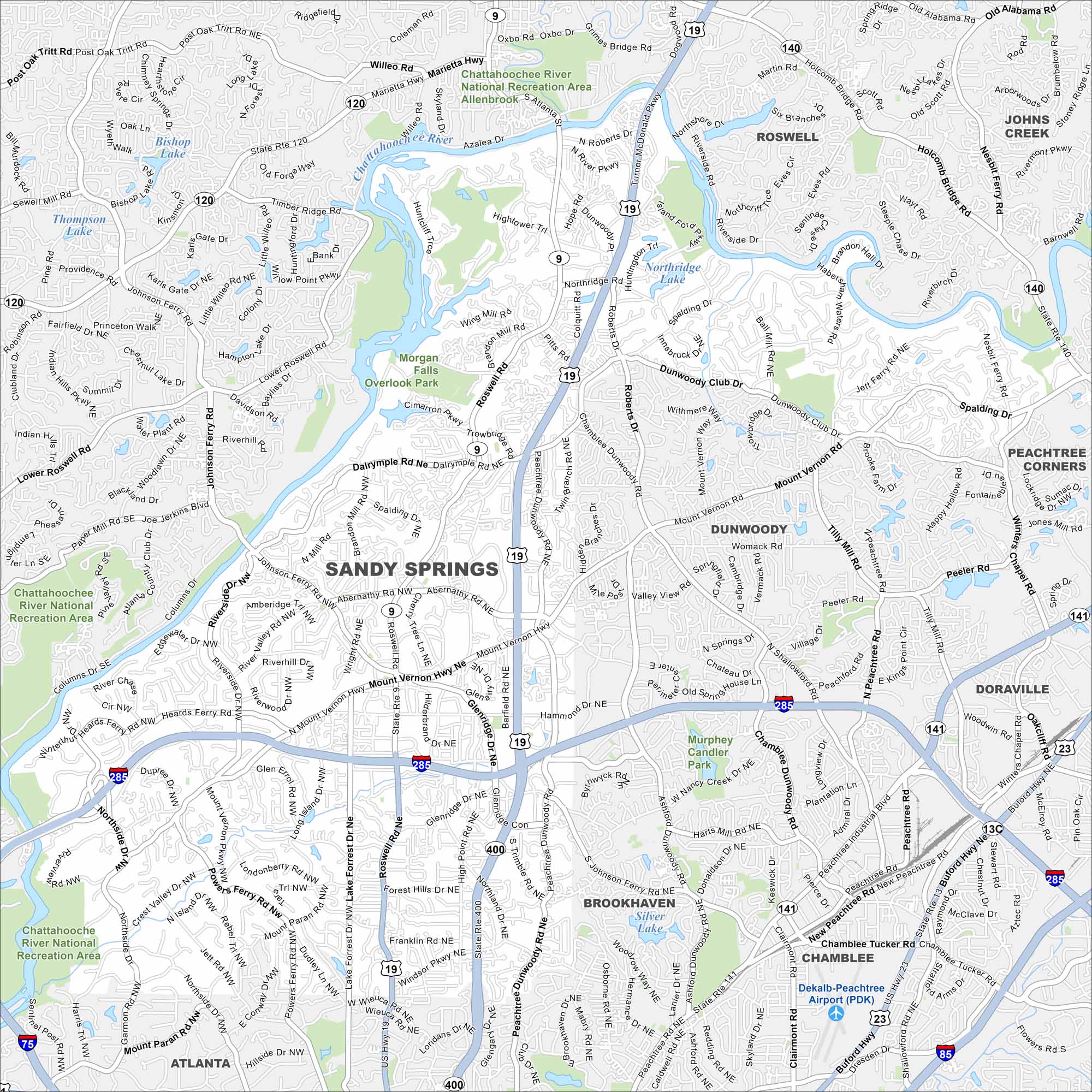 Sandy Springs Map Georgia
