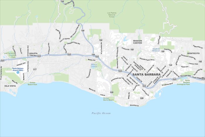 Santa Barbara Map California