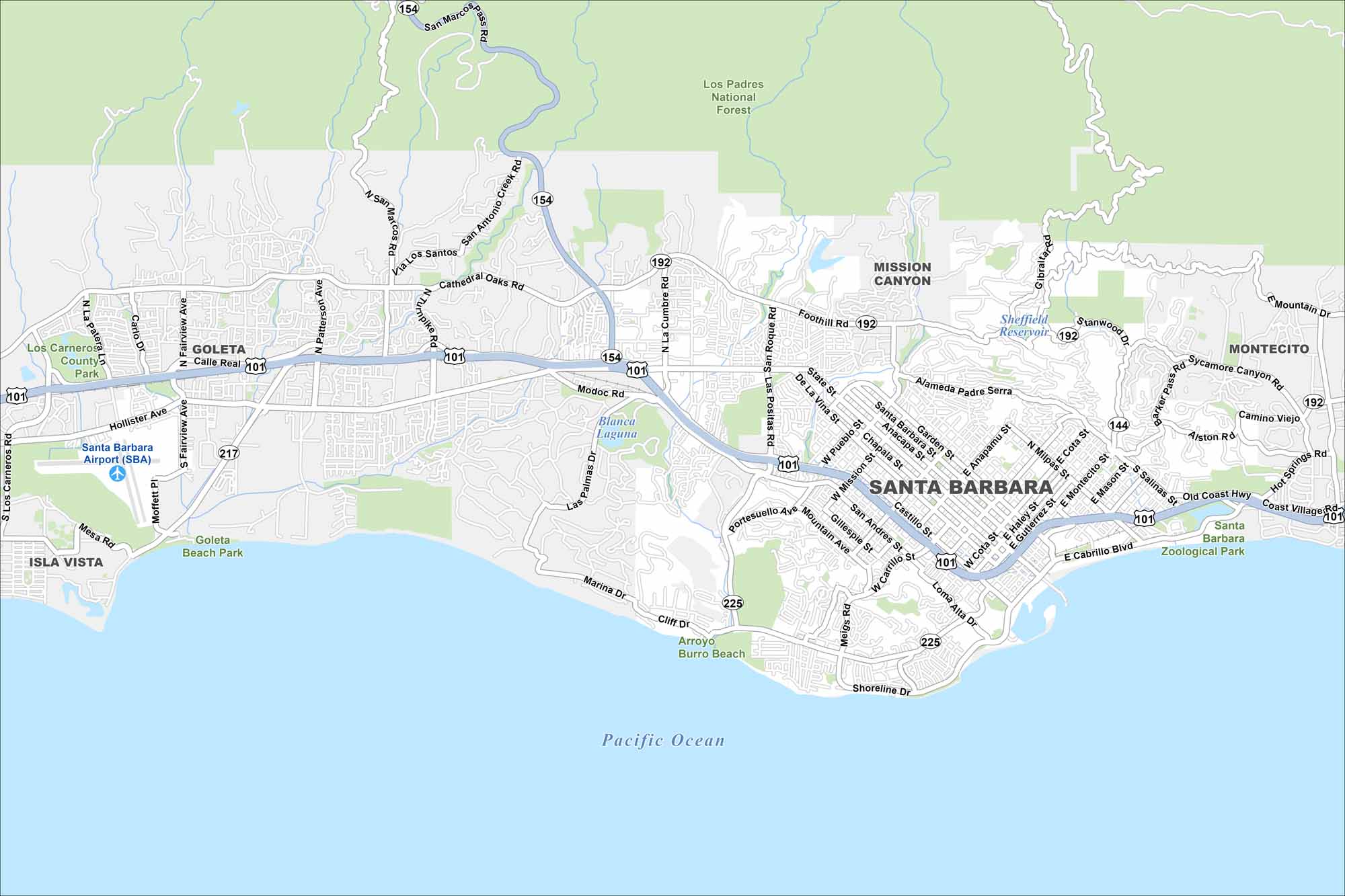 Santa Barbara Map California