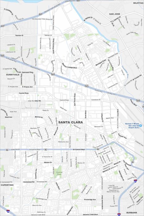 Santa Clara Map California