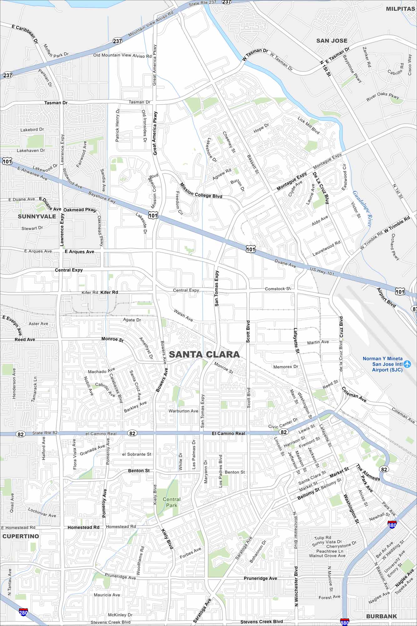 Santa Clara Map California