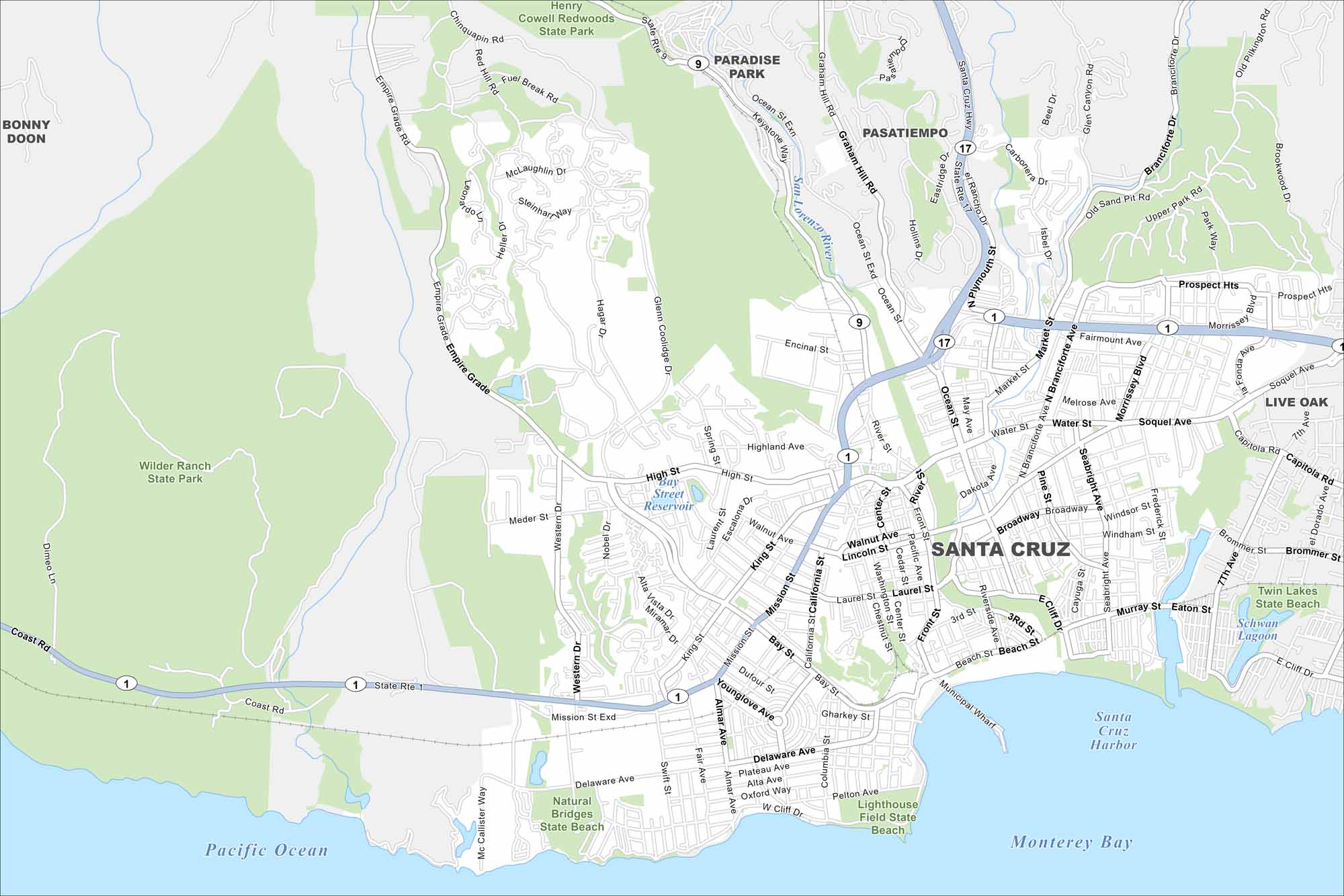 Santa Cruz Map California