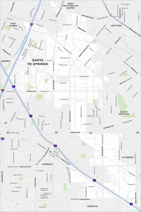 Santa Fe Springs Map California